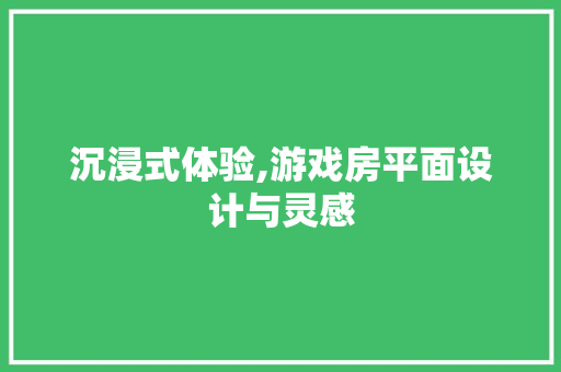 沉浸式体验,游戏房平面设计与灵感