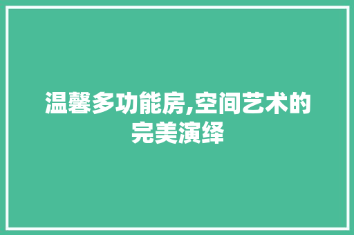 温馨多功能房,空间艺术的完美演绎