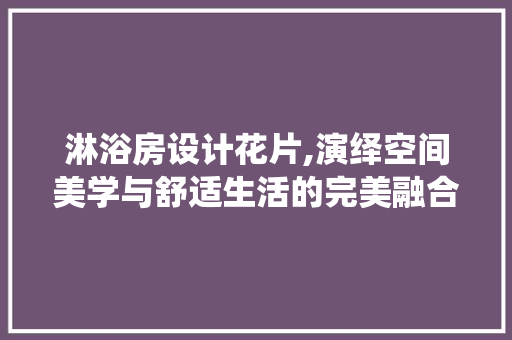 淋浴房设计花片,演绎空间美学与舒适生活的完美融合