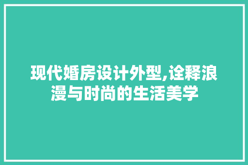 现代婚房设计外型,诠释浪漫与时尚的生活美学