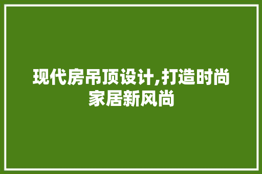 现代房吊顶设计,打造时尚家居新风尚