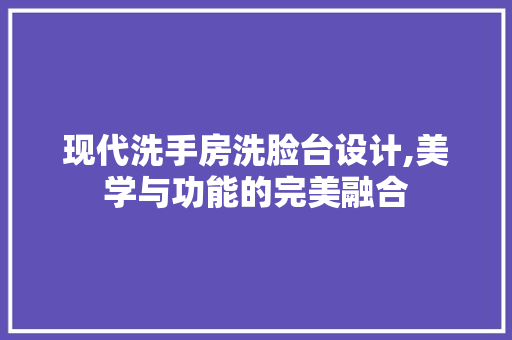 现代洗手房洗脸台设计,美学与功能的完美融合