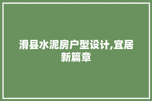 滑县水泥房户型设计,宜居新篇章