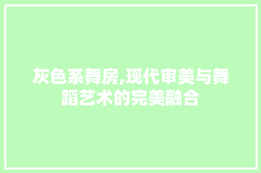 灰色系舞房,现代审美与舞蹈艺术的完美融合