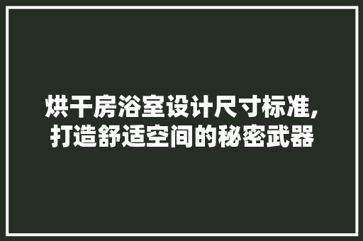 烘干房浴室设计尺寸标准,打造舒适空间的秘密武器