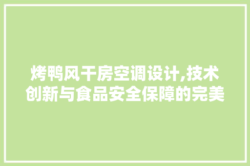 烤鸭风干房空调设计,技术创新与食品安全保障的完美融合