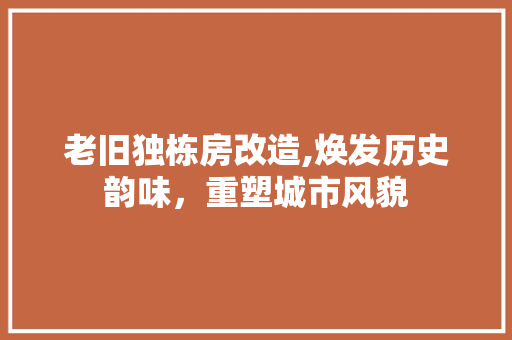 老旧独栋房改造,焕发历史韵味，重塑城市风貌