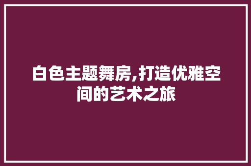 白色主题舞房,打造优雅空间的艺术之旅