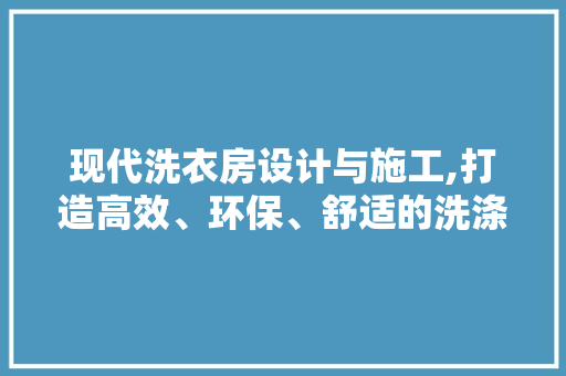 现代洗衣房设计与施工,打造高效、环保、舒适的洗涤空间