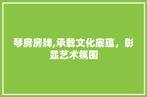 琴房房牌,承载文化底蕴，彰显艺术氛围