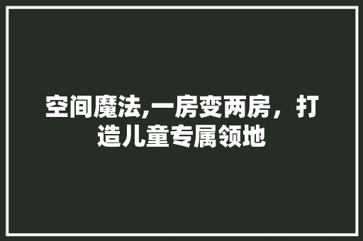 空间魔法,一房变两房，打造儿童专属领地
