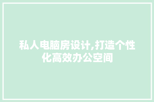 私人电脑房设计,打造个性化高效办公空间