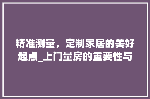 精准测量，定制家居的美好起点_上门量房的重要性与实施指南