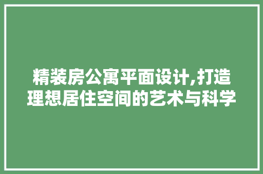 精装房公寓平面设计,打造理想居住空间的艺术与科学