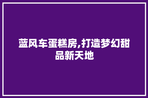 蓝风车蛋糕房,打造梦幻甜品新天地