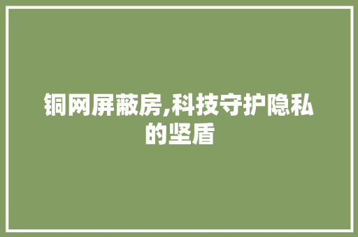 铜网屏蔽房,科技守护隐私的坚盾
