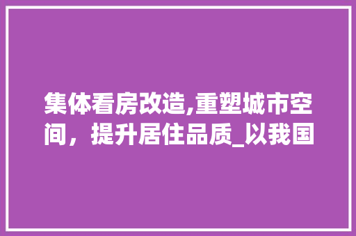 集体看房改造,重塑城市空间，提升居住品质_以我国为例