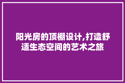 阳光房的顶棚设计,打造舒适生态空间的艺术之旅