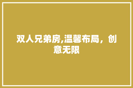 双人兄弟房,温馨布局，创意无限