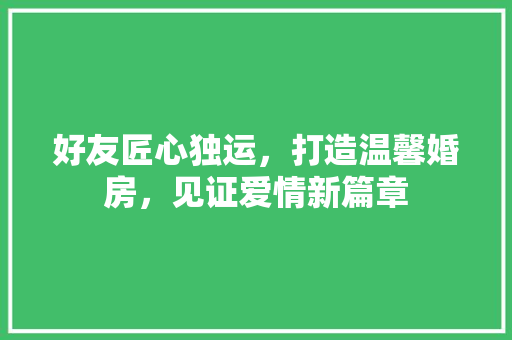 好友匠心独运，打造温馨婚房，见证爱情新篇章