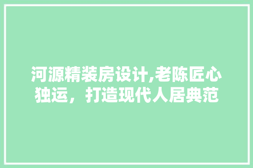 河源精装房设计,老陈匠心独运，打造现代人居典范