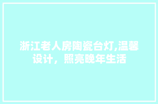 浙江老人房陶瓷台灯,温馨设计，照亮晚年生活