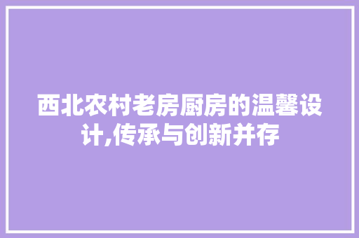 西北农村老房厨房的温馨设计,传承与创新并存