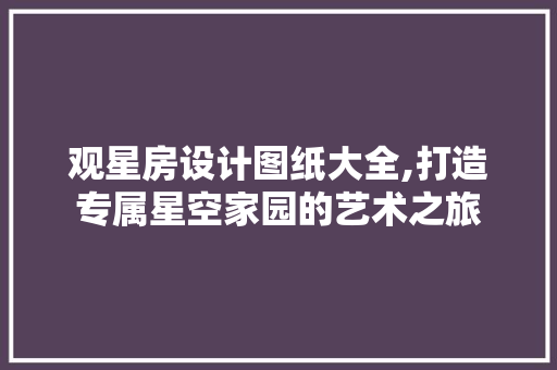 观星房设计图纸大全,打造专属星空家园的艺术之旅