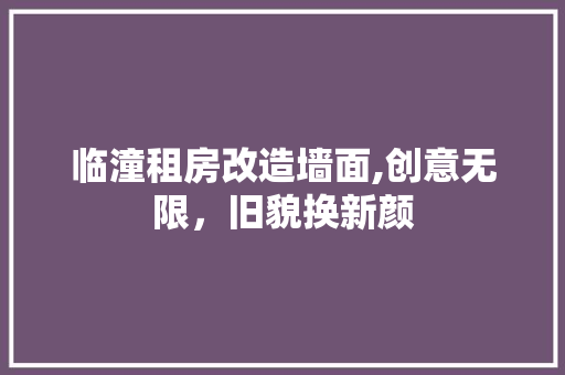 临潼租房改造墙面,创意无限，旧貌换新颜