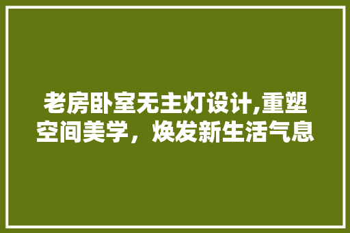 老房卧室无主灯设计,重塑空间美学，焕发新生活气息