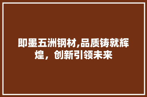 即墨五洲钢材,品质铸就辉煌，创新引领未来