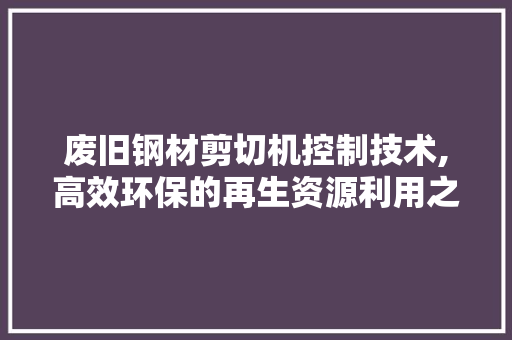 废旧钢材剪切机控制技术,高效环保的再生资源利用之路