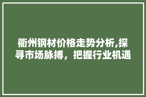 衢州钢材价格走势分析,探寻市场脉搏，把握行业机遇