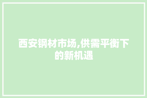 西安钢材市场,供需平衡下的新机遇