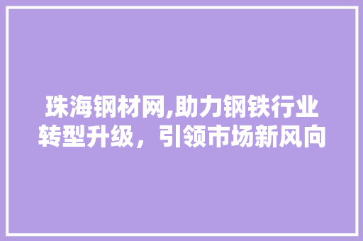 珠海钢材网,助力钢铁行业转型升级，引领市场新风向