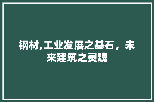 钢材,工业发展之基石，未来建筑之灵魂