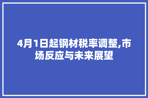 4月1日起钢材税率调整,市场反应与未来展望