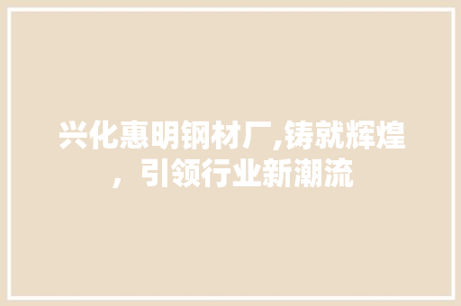 兴化惠明钢材厂,铸就辉煌，引领行业新潮流