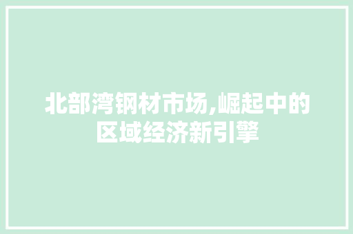 北部湾钢材市场,崛起中的区域经济新引擎