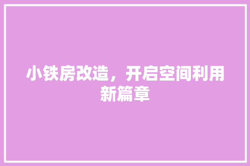 小铁房改造，开启空间利用新篇章