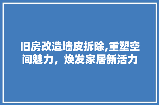 旧房改造墙皮拆除,重塑空间魅力，焕发家居新活力