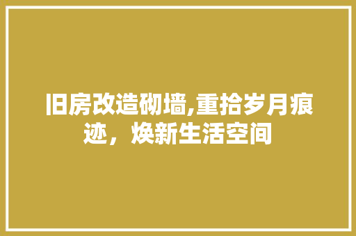 旧房改造砌墙,重拾岁月痕迹，焕新生活空间