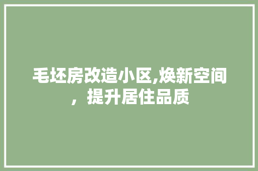 毛坯房改造小区,焕新空间，提升居住品质