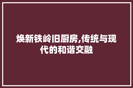 焕新铁岭旧厨房,传统与现代的和谐交融