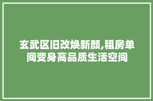 玄武区旧改焕新颜,租房单间变身高品质生活空间